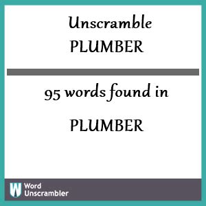 unscramble plumber|unscramble plumber word list.